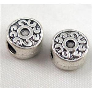 bead, tibetan silver Non-Nickel, approx 10-14mm, 5mm hole