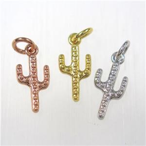 copper cactus pendants, mixed color, approx 8-16mm