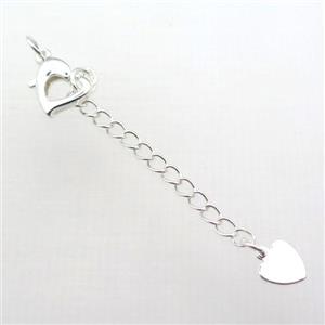 copper necklace extender, platinum plated, approx 12mm, 60mm length