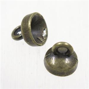 alloy cloche pendants for tassel, antique brown, approx 8mm dia