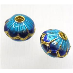 enameling copper spacer bead, flat round, approx 10-14mm