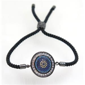 handmade bracelet with nylon wire, zircon bead, approx 20mm dia