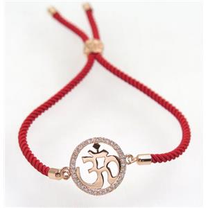 handmade bracelet with nylon wire, zircon bead, approx 19mm dia