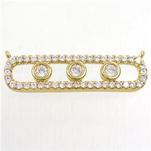 copper trafficlight pendant paved zircon with 2loops, gold plated, approx 8-32mm