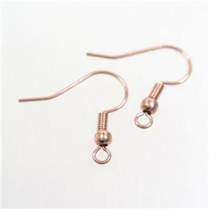 copper earring hook, color keeping, rose gold, approx 15-20mm