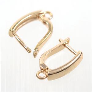 Copper Latchback Earring with Loop Rose Gold, approx 10-15mm