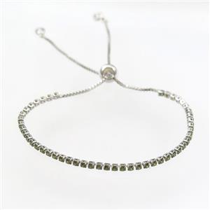 copper bracelet with zircon, approx 2mm, 24cm length