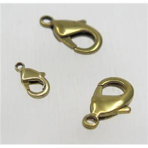 Raw Brass Lobster Clasp, approx 14mm