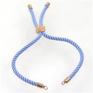blue nylon cord bracelet chain, approx 3mm thickness
