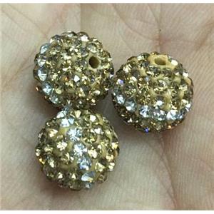 round Clay beads paved rhinestone, approx 10mm dia