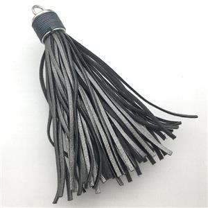 black Suede tassel pendants, approx 12-90mm