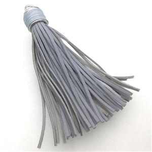 gray Suede tassel pendants, approx 12-90mm