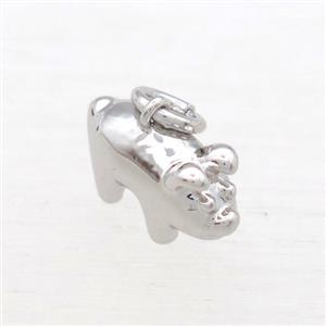 copper Pig pendant, platinum plated, approx 6-10mm