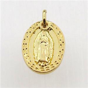 copper Jesu pendant, gold plated, approx 10-15mm