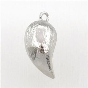 copper Pepper pendant, brushed, platinum plated, approx 12-20mm