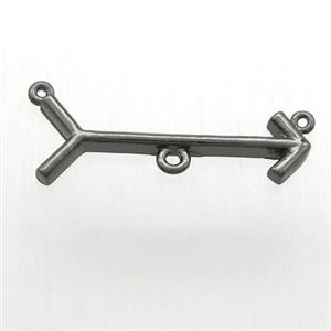 copper arrow pendant, black plated, approx 10-28mm