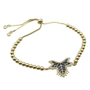 copper bracelet paved zircon, gold plated, approx 4mm dia, 28cm length