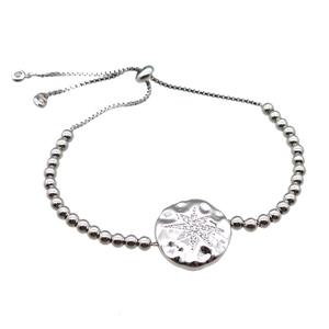 copper bracelet paved zircon, platinum plated, approx 4mm dia, 28cm length