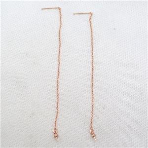 copper Stud Earrings wire, rose gold, approx 100mm length