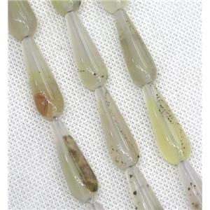 gray Agate teardrop beads, approx 10x30mm, 13pcs per st