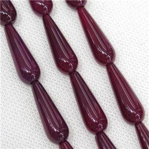 mauve Agate teardrop beads, approx 10x30mm, 13pcs per st