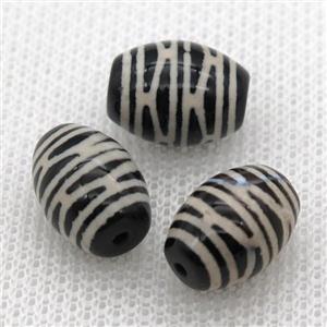 tibetan Dzi barrel beads, approx 10x14mm