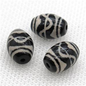 tibetan Dzi barrel beads, approx 10x14mm