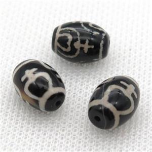 tibetan Dzi barrel beads, approx 10x14mm