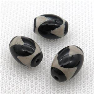 tibetan DZi barrel beads, approx 10x14mm