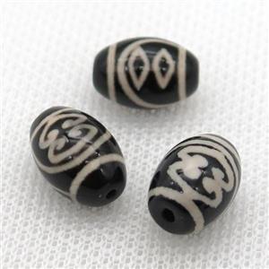 tibetan DZi barrel beads, approx 10x14mm