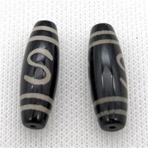 tibetan DZi rice beads, approx 10x30mm