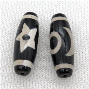 tibetan DZi rice beads, approx 10x30mm