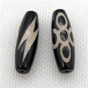 tibetan DZi rice beads, approx 10x30mm