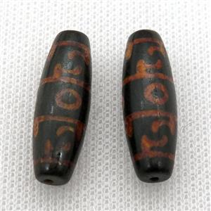 tibetan DZi rice beads, approx 10x30mm