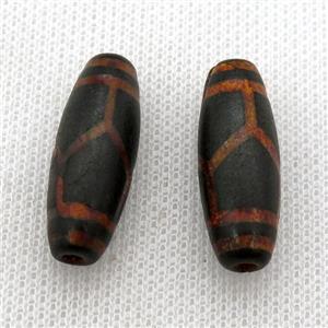 tibetan DZi rice beads, approx 10x30mm
