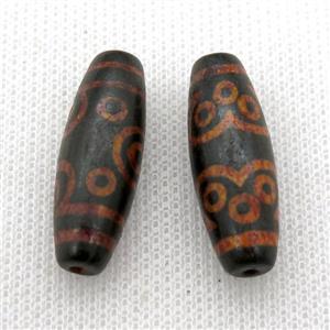 tibetan DZi rice beads, approx 10x30mm