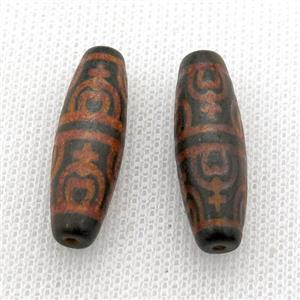 tibetan DZi rice beads, approx 10x30mm