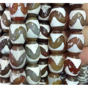 tibetan agate barrel beads, approx 12x16mm