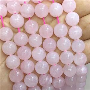 round Rose Quartz beads, pink dye, approx 8mm dia