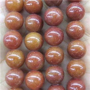 red Aventurine beads, round, approx 6mm dia