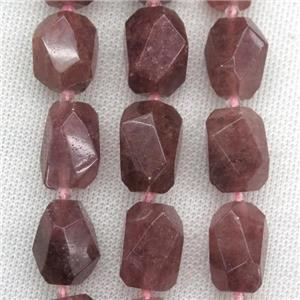 Strawberry Quartz nugget beads, freeform, approx 15-22mm