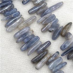 iolite stick beads, chips, freeform, approx 13-25mm