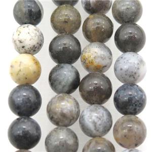 round Chinese Moss Opal Jasper beads, approx 10mm dia