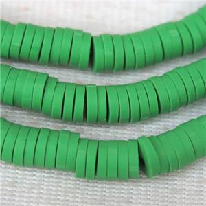 green Fimo Polymer Clay heishi beads, approx 6mm dia