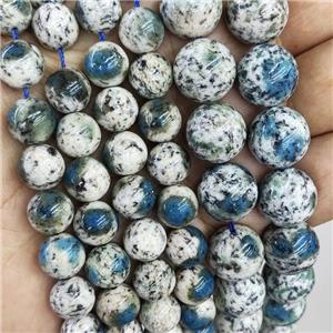 Natural K2 Jasper Beads Blue Smooth Round, approx 14mm dia