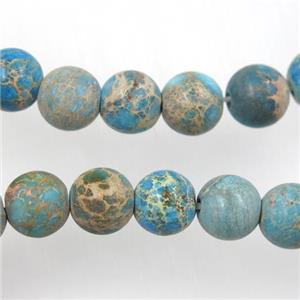 matte round Sea sediment jasper beads, approx 8mm dia