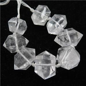 Clear Quartz beads, bullet, AA-grade, approx 15-30mm