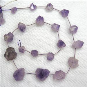 rough Amethyst beads, freeform, approx 8-16mm