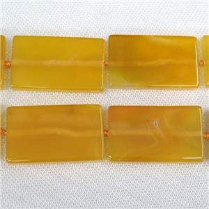 yellow Agate Beads, rectangle, dye, approx 30-50mm