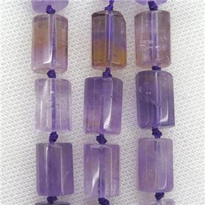 purple Ametrine beads, faceted column, approx 11.5-16mm